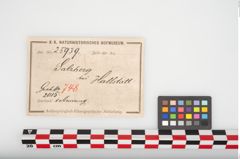 Etikett zu Bronzebuckelarmreif (NHMW-PRAE-025939)